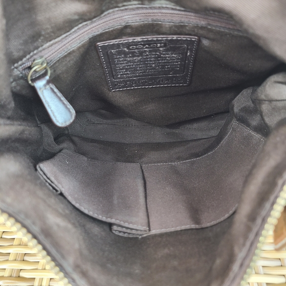 Coach 10402 Signature Jacquard Canvas Leather Brown Crossbody Shoulder Bag - Picture 13 of 16